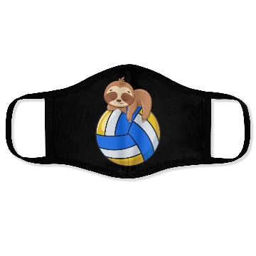 Discover Funny Volleyball Sloth Lover Face Masks