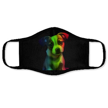 Discover rainbow puppy Face Masks