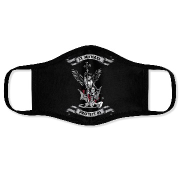 Discover Archangel Saint Michael Protect Us Defend Us Long Face Masks