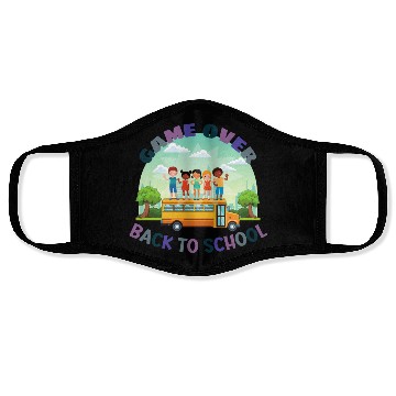 Discover game over back to school Face Masks