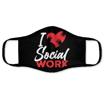 Discover I Love Social Work Job Worker Graduation Face Masks