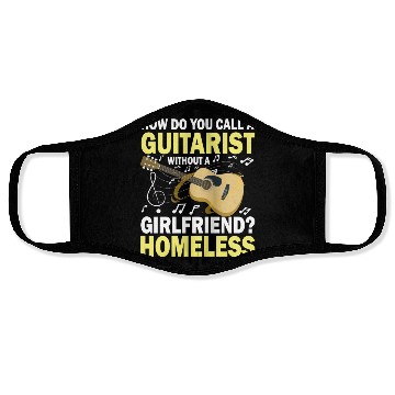Discover Guitarist Without A Girlfriend Homeless Face Masks