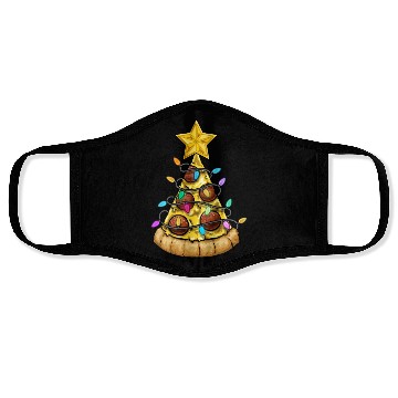 Discover Christmas Pizza Christmas Light Face Masks