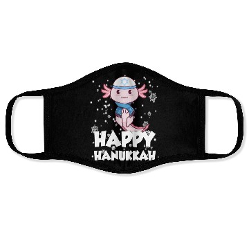 Discover Happy Hanukkah Axolotl Kawaii Cute Axolotl Lover Face Masks