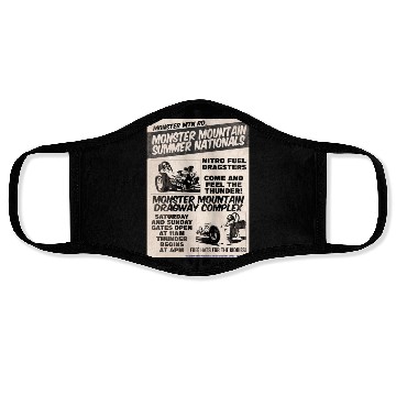 Discover Vintage Hot Rod Classic Drag Racing Poster Face Masks