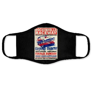 Discover Vintage Hot Rod Classic Drag Racing Poster Face Masks