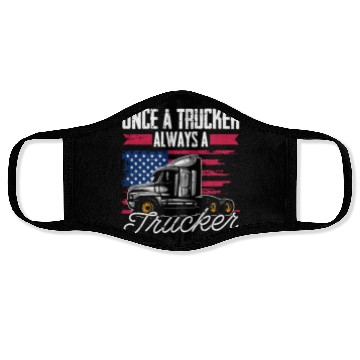 Discover Truck Driver Us Flag Old Man Trucker Face Masks