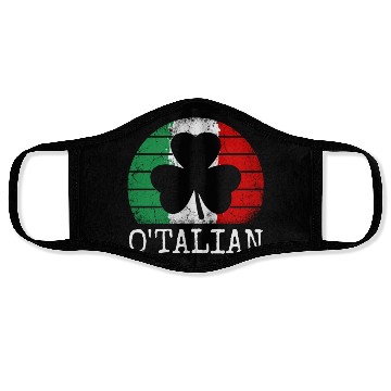 Discover O'talian St. Patrick Italian Pride Italy Flag Face Masks