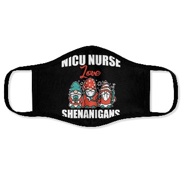 Discover Funny NICU Nurse Love Shenanigans St. Patricks Day Face Masks