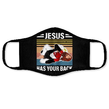 Discover Je-sus Has Your Back Retro Apparel Face Masks