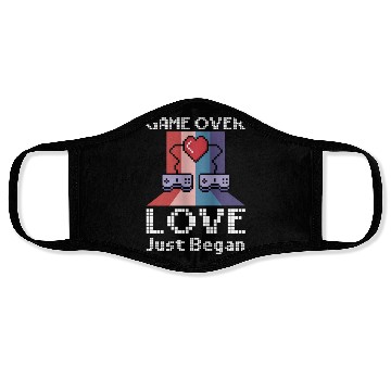 Discover Valentine's Day Gamer Playing Video Game Couples Face Masks