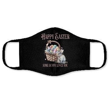 Discover Happy Easter Bunny Colorful watercolor Easter Egg Face Masks