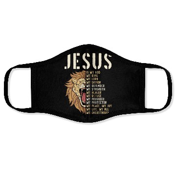 Discover Jesus Is My God Lion Of Judah Christian Religious Face Masks
