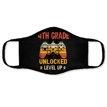 Discover 4th Grade Unlocked Level Up Video Gamer Face Masks