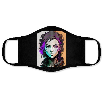 Discover AI ART 01 GAMER GIRL Face Masks