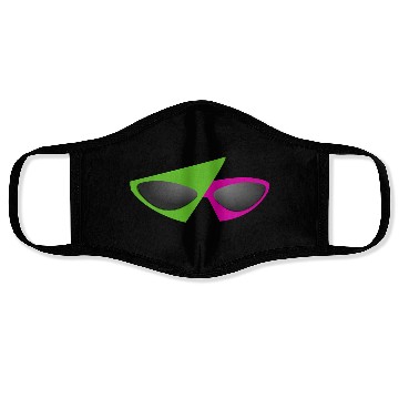 Discover 80s Retro Green and Pink Glasses Face Masks