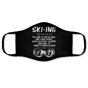 Discover Skiing Definition Funny Ski Goggles Face Masks