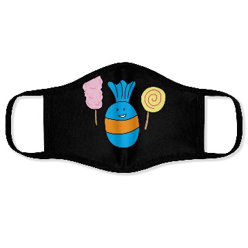 Discover Cute Candy Holding Lollipop And Cutton Candy Face Masks