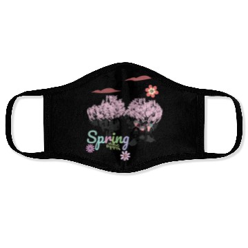 Discover Seasons Greetings for Spring, Happy Spring Graphic Face Masks