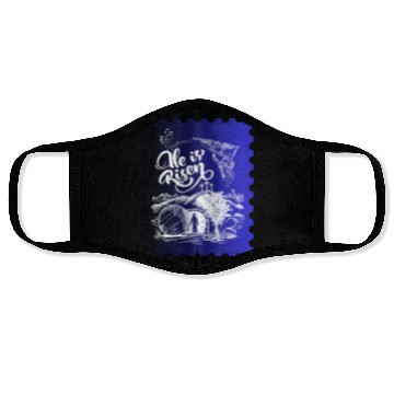 Discover He Is Risen. Angel and singing; Classic drawing Face Masks