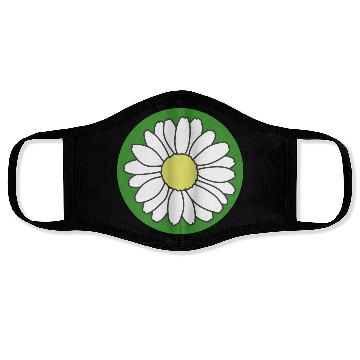 Discover Cute flower in green circle Face Masks