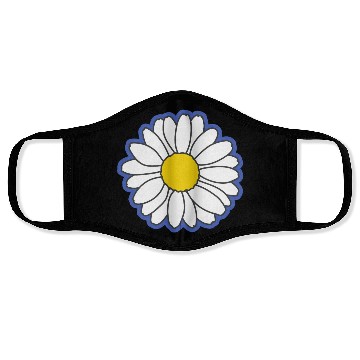 Discover blue daisy flower Face Masks