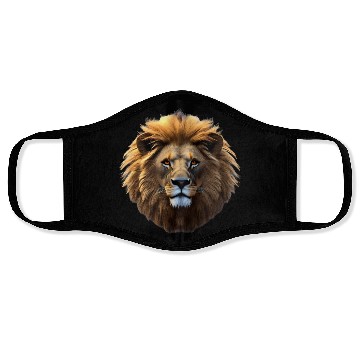 Discover Lion, lion head Face Masks