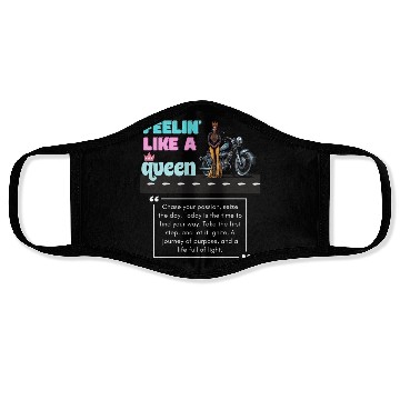 Discover Feelin' Like a Queen Lady Biker motorcycle-theme Face Masks