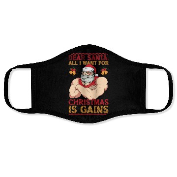 Discover Dear Santa Christmas Gym Training Holiday Workout Face Masks