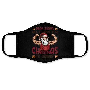 Discover Dear Santa Christmas Gym Training Holiday Workout Face Masks