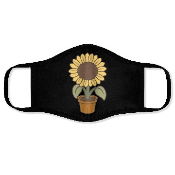 Discover Sunflower Pot Flower Face Masks