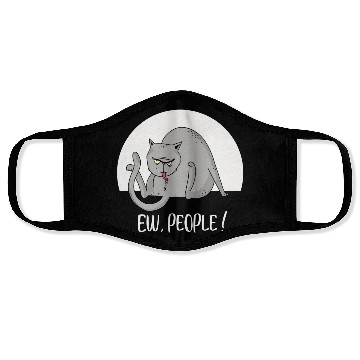 Discover Ew People Funny Fat Lazy Cat Face Masks