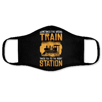 Discover Train Transportation Train Lover Train Station Face Masks