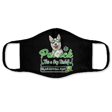 Discover Funny Husky Dog Breed Saint Patricks Day St Paddy Face Masks