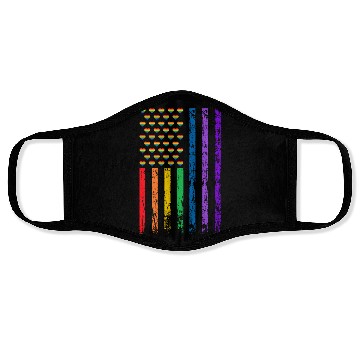 Discover American Flag Rainbow Heart Decor LGBT Pride Month Face Masks
