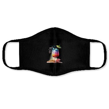 Discover Retired Delivery Driver Vacation Tropical Cocktail Face Masks