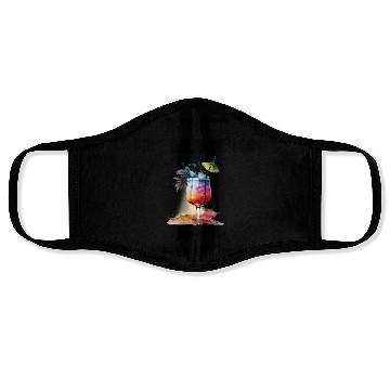 Discover Retired Fire Dispatcher Vacation Tropical Cocktail Face Masks