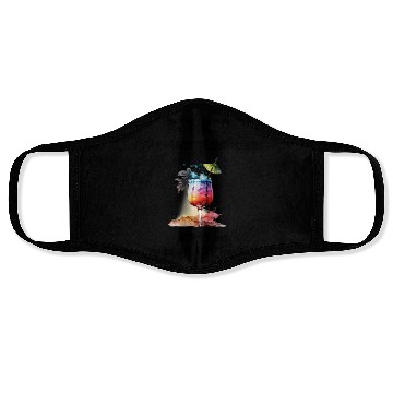 Discover Retired Pharmacy Tech Vacation Tropical Cocktail Face Masks