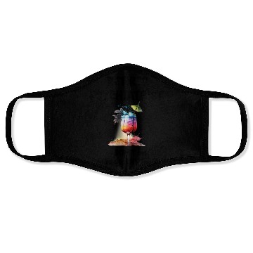 Discover Retired Psychiatrist Vacation Tropical Cocktail Face Masks