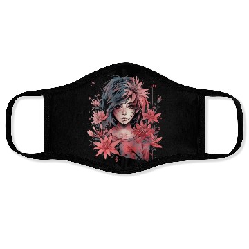 Discover Japanese Spider Lily Soft Anime Aesthetic Flower Face Masks