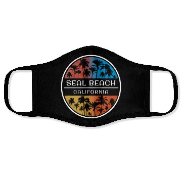 Discover Seal Beach California Stylish Vacation Souvenir Face Masks