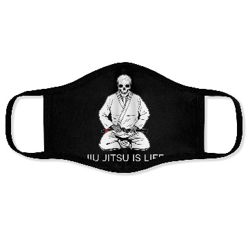 Discover Kneeling Skeleton - Jiu Jitsu is life Face Masks