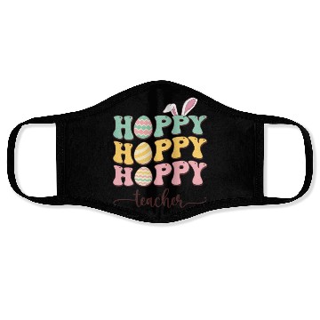 Discover Easter Teacher Bunny Happy Easter Egg Retro Girl Face Masks