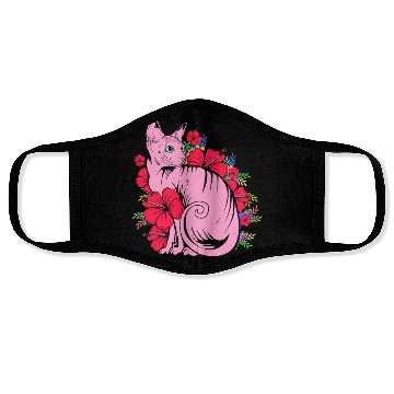 Discover Cat Owner Pet Kitten Sphynx Cat With Flowers Face Masks