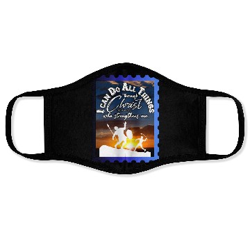 Discover I Can Do All Things Through Christ.Bible, Sunset Face Masks
