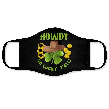 Discover Howdy Go Lucky, Y'all! Saint Patrick's Day Apparel Face Masks