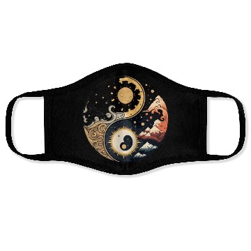 Discover Sun and moon yin yang Face Masks