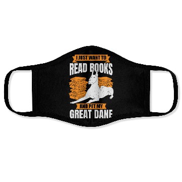 Discover Great Dane German Mastiff Dog Reading Lover Face Masks