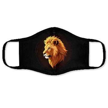 Discover Lion logo Face Masks