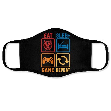 Discover Eat Sleep Game Repeat Face Masks